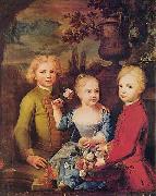 unknow artist Drei Kinder des Ratsherrn Barthold Hinrich Brockes china oil painting reproduction